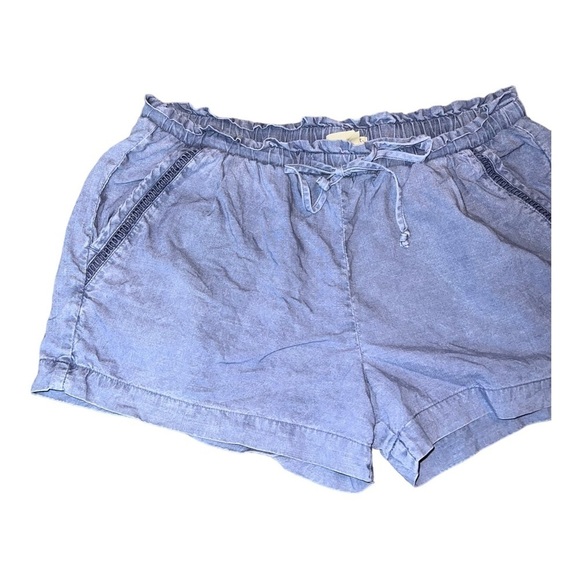 Anthropologie CLOTH & STONE Blue Tencell Shorts with Drawstring Sz Small - Picture 5 of 9